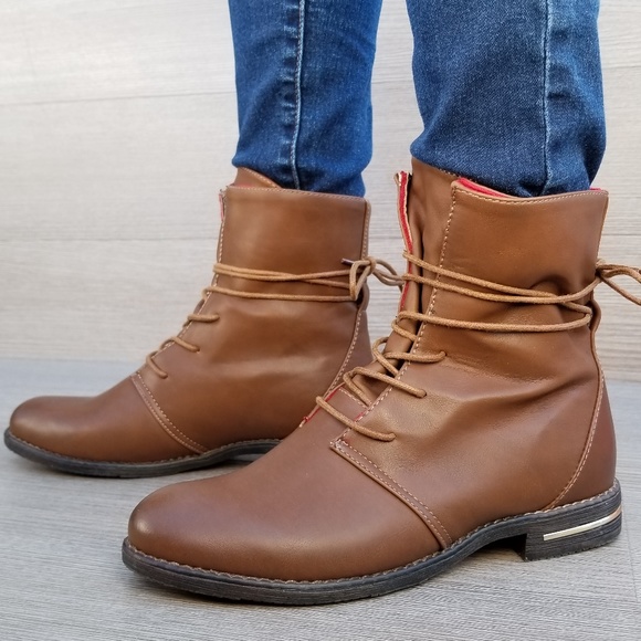 Boho-Chic Style Ankle Boots Tie Around Laces-F - Picture 2 of 8